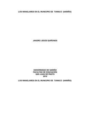 LOS MANGLARES EN EL MUNICIPIO DE  TUMACO