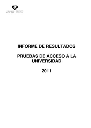 INFORME SELECTIVIDAD 2011 PAIS VASCO