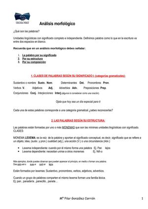 APUNTES DE MORFOLOGÍA