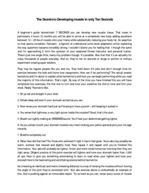 The Secrets to Developing muscle in only Ten Seconds