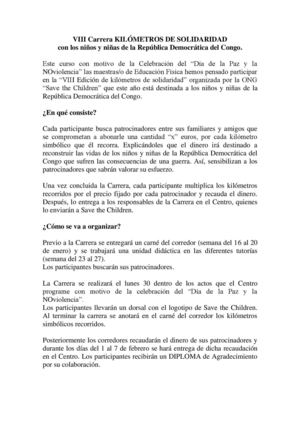 VIII Carrera KILÓMETROS DE SOLIDARIDAD