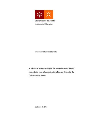 A leitura e a interpretação da informação da Web: Um estudo com alunos da disciplina de História da Cultura e das Artes
