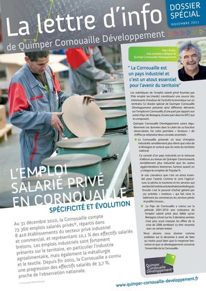 Dossier spécial de Quimper Cornouaille Développement : l'emploi salarié privé en Cornouaille