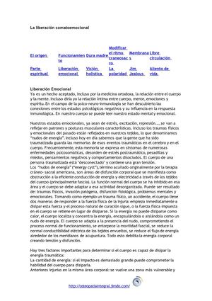 La liberación somatoemocional