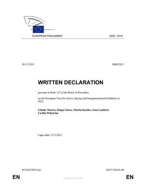 European Parliament European Year for Active 