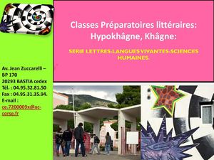 Plaquette Prépa Lettres à Bastia