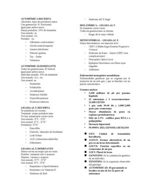 Biología - Tipo de enfermedades congénitas.