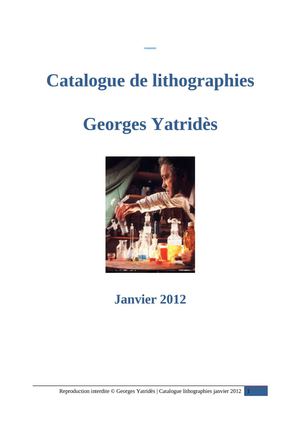 Catalogue de lithographies Georges Yatridès