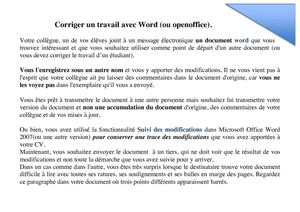 Corriger numeriquement un document Word