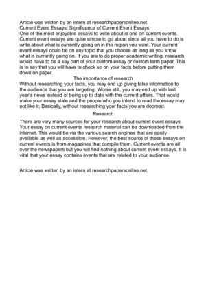 Essays About Business Current Event Essays Significance Of Current Event Essays English Essays For High School Students also Narrative Essay Thesis Calamo Current Event Essays Significance Of Current Event Essays High School Essay Help