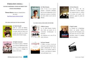 Filmographie thématique  - Actualité du cinéma 2010-2011 