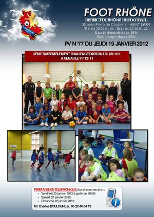 PV 77 du jeudi 19 janvier 2012