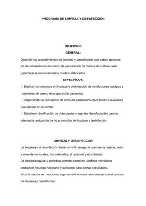 programa de limpieza y desinfeccion 