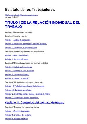 Estatuto de los trabajadores