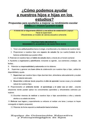 orientaciones padres aayuda en casa a los chicos
