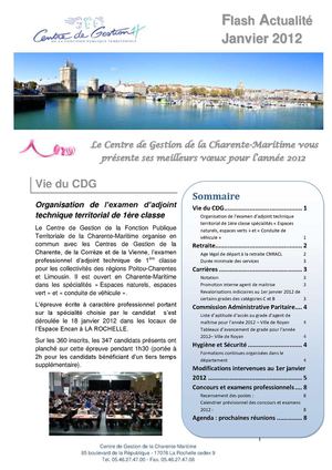 CDG17 Flash actualité - Janvier 2012
