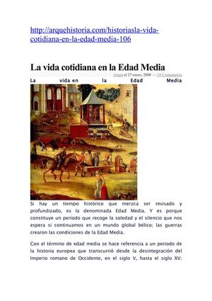 vida en la edad media