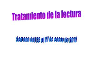 Lecturas de la semana del 23 al 27 de enero