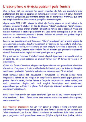 L'escriptura a Grècia passant pels fenicis