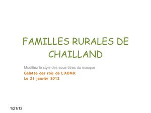 Galette des rois ADMR 21/01/2012