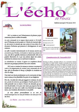 Bulletin Municipal, l'Echo de Fénols 66