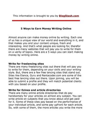 5 Best Ways to Make Money Online as a Writer