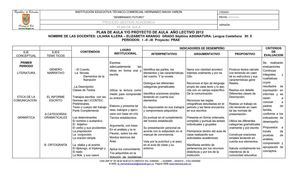 Plan aula 7 año lectivo 2012