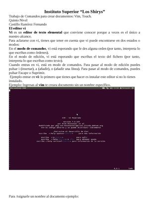 Comandos Linux vim y touch