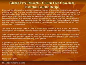 Gluten Free Desserts - Gluten Free Chocolate Pistachio Galette Recipe