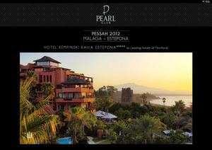  Pearl Club Prestigieux séjour de Pessah 2012  – MARBELLA ESTEPONA HOTEL KEMPINSKI BAHIA ***** PASSOVER HOLIDAYS SPAIN