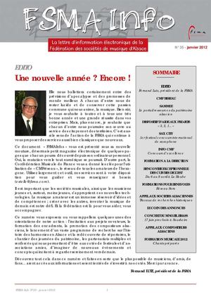 FSMA Info n°35 - janvier 2012