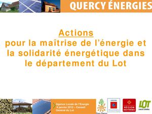 Présentation activités de Quercy Energies en matière d'économies d'énergies