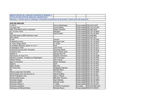 Liste de DVD en anglais Janvier 2012