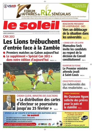 Edition du 23 Jan 2012
