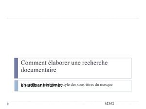 elaborer une stratégie de recherche