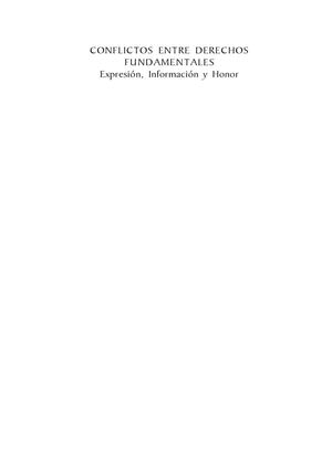Conflictos entre derechos fundamentales. Expresión, información y honor (N.º 12)