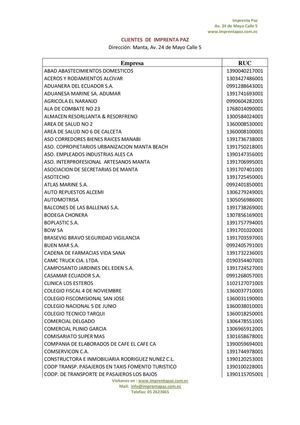 CLIENTES  DE  IMPRENTA PAZ