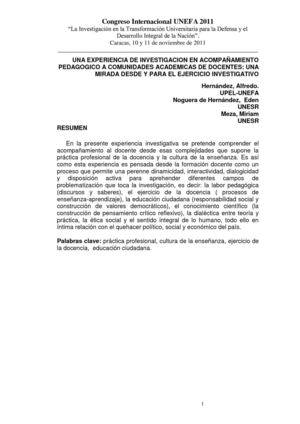 Resumenes del Congreso Internacional UNEFA 2011