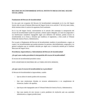 RECURSO DE INCONFORMIDAD ANTE EL INSTITUTO MEXICANO DEL SEGURO SOCIAL