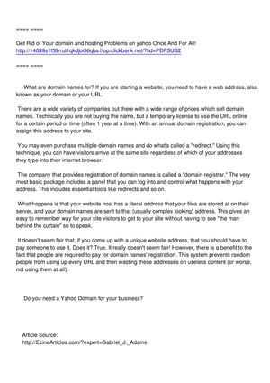 What is a Yahoo Domain Name