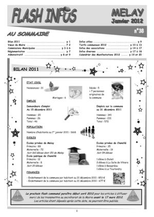 FLASH 38 - Janvier 2012