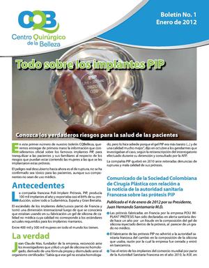 Boletin CQBelleza No 1, Protesis PIP