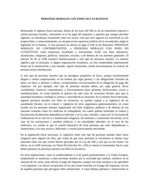 PERSONAS MORALES CON FINES NO LUCRATIVOS Mabarack