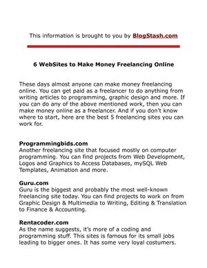 6 Sites for Making Money as a Freelancer