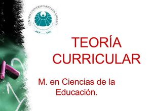 Teoría Curricular
