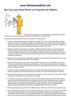 Que hacer para ganar dinero con programas de afiliados