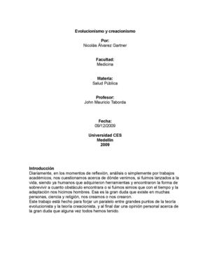 creacionismo vs evolucionismo