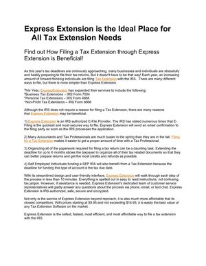 Express Extension is the Ideal Place for All Tax Extension Needs