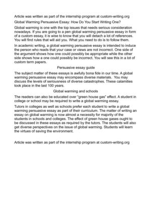 global warming essay thesis