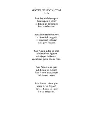 GLOSES DE SANT ANTONI, 3r CICLE